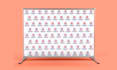 design step and repeat, logo backdrop and roll up banner very fast