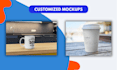 customize a mug mockup with customized background