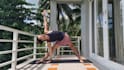 film yoga videos in beautiful scenery for your business