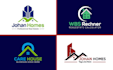 design exclusive real estate, property, construction, roofing, building logo