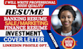 craft a sales, marketing, banking, financial, and investment resume