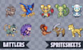 draw or animate pixel creature or monster