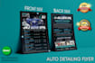make double sided auto detailing flyer, car wash flyer