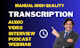 transcribe audio and do video transcription