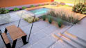 do backyard landscape design, pool and garden patio