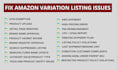 resolve and fix amazon product listing variation issues