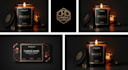 unique luxury modern candle logo and label