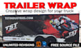 create professional box trailer, long trailer, gaming trailer wrap design