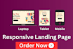 create a responsive landing page website design using react js