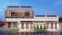 do residential house facade 3d modelling and rendering