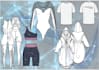 technical drawing and denim pants design