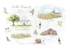 create a hand drawn wedding map with venue illustrations