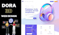 design dora 3d website framer website landing page
