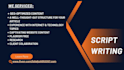be your SEO script writer, script and blog content writer