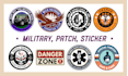 design unique logo, stickers, military, army, badges, skulls, patches and labels