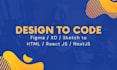 covert figma design into HTML, CSS, react