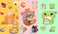 design custom cute sticker, label, and cartoon logo