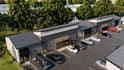 3d self storage facility and warehouse design rendering walkthrough