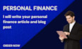 write personal finance article blog post finance