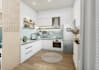 do interior decor and design of a living room, bedroom, kitchen, and bathroom