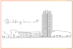 draw a detailed building line art, ancient, architecture etc