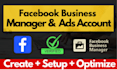 fix up issue or setup facebook business manager and ad account