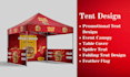 design custom canopy tent, table cover and feather flag
