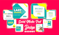 create 90 creative social media design, social media posts, graphics, templates