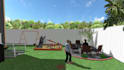 make creative 3d landscape, pergola, backyard garden design