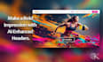 design a creative website header with ai generated background