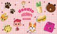 design cute doodle illustration stickers