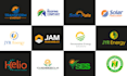 create modern power soler plan energy electrical logo
