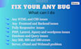 fix any bugs in PHP, laravel, mysql, HTML, CSS and database