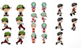 create 2d sprite sheet pixel art character design cartoon character