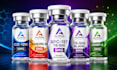 design peptide, vial, product label design, 3d mockup