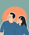draw minimalis flat line art portrait illustration