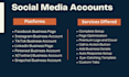 create and set up all social media accounts, manage social media pages