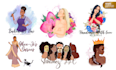 create feminine hand drawn watercolor character logo