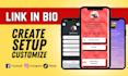 setup and customize linktree bio link landing page
