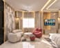 create modern interior design, 3d rendering and mood board
