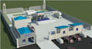 design gas station plan and 3d rendering