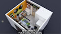 create 3d floor plan with realistic rendering for house or commercial space