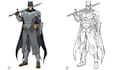 draw 1 page comic manga art, comic book manga page, with 4 to 6 panels