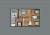 design 2d color floor plan with 3d effect