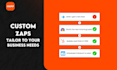 setup zapier automations, custom webhooks and api integrations