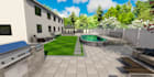 design backyard frontyard garden landscape patio pool gazebo firepit and fence