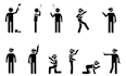 draw stickman and stick figure characters in your desired scene or concept