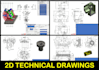 sketch blueprint for machining application