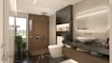 design bathroom 2d floor plan and 3d realistic render