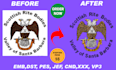 do embroidery digitizing into dst,pes in 1 hour